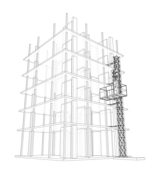 Elevator shaft under construction